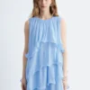 Mini-robe sans manches à volants