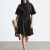 Mini-robe évasée à cordon de serrage