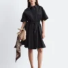 Mini-robe évasée à cordon de serrage