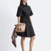 Mini-robe évasée à cordon de serrage