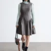 Mini-robe évasée en laine