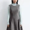 Mini-robe évasée en laine