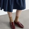 Mocassins en cuir à bout carré