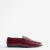 Mocassins en cuir à bout carré