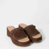Mules à plateforme en daim
