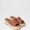 Mules à plateforme en daim