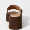 Mules à plateforme en daim