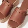 Mules à plateforme en daim