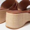 Mules à plateforme en daim