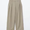 Pantalon ajusté en laine mélangée