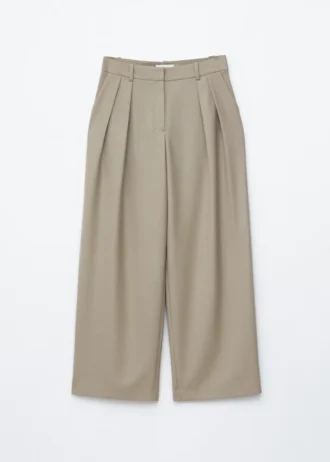 Pantalon ajusté en laine mélangée