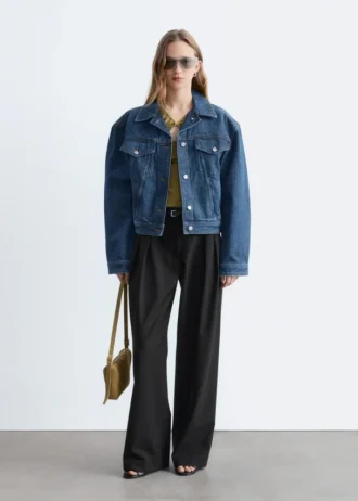 Pantalon ajusté en laine mélangée