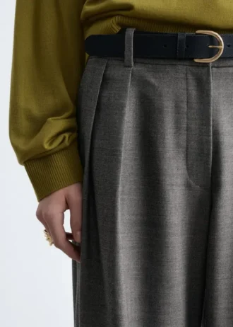 Pantalon ajusté en laine mélangée