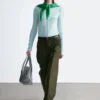 Pantalon ajusté en laine mélangée
