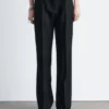 Pantalon ajusté en laine mélangée