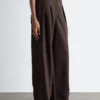 Pantalon ajusté en laine mélangée