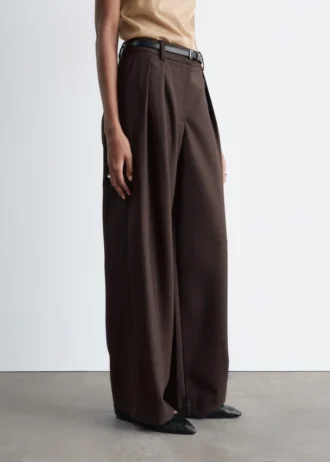 Pantalon ajusté en laine mélangée
