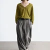 Pantalon ajusté en laine mélangée