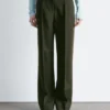 Pantalon ajusté en laine mélangée