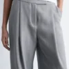 Pantalon ajusté en laine mélangée