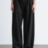 Pantalon ajusté en laine mélangée