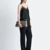 Pantalon ajusté en laine mélangée