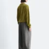 Pantalon ajusté en laine mélangée
