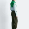 Pantalon ajusté en laine mélangée