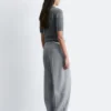 Pantalon ajusté en laine mélangée