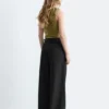 Pantalon ajusté en laine mélangée