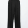 Pantalon ajusté en laine mélangée