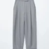Pantalon ajusté en laine mélangée