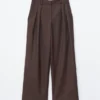 Pantalon ajusté en laine mélangée