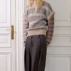 Pantalon ajusté en laine mélangée