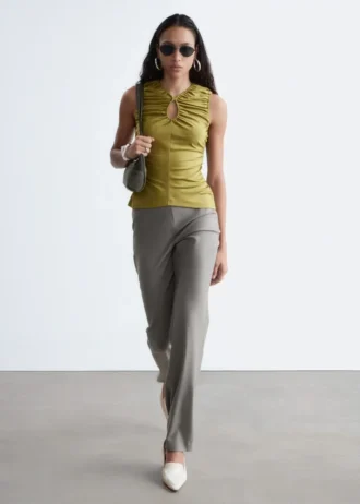 Pantalon droit en laine