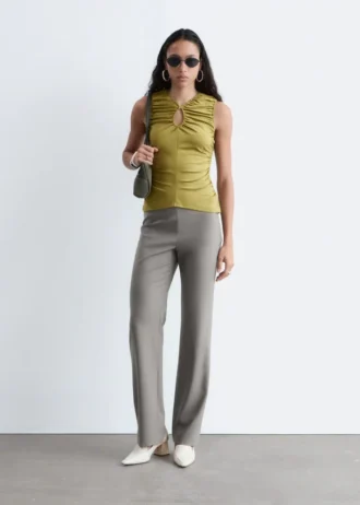 Pantalon droit en laine