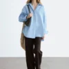 Pantalon droit à plis marqués