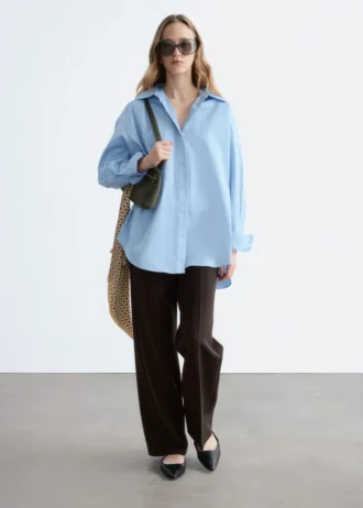 Pantalon droit à plis marqués