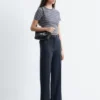 Pantalon droit à plis marqués