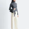 Pantalon droit à plis marqués