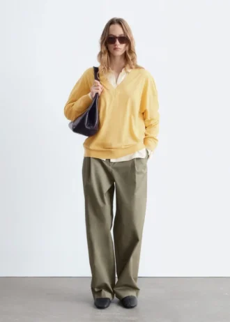 Pantalon en coton à plis