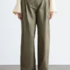 Pantalon en coton à plis
