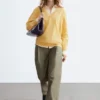 Pantalon en coton à plis
