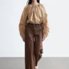 Pantalon en coton à plis marqués