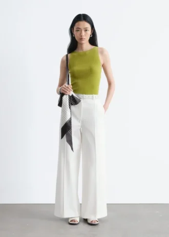 Pantalon en coton à plis marqués