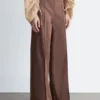 Pantalon en coton à plis marqués