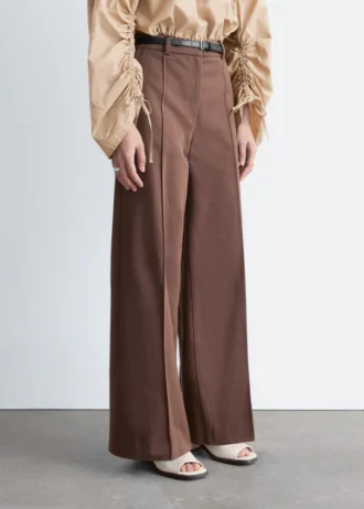 Pantalon en coton à plis marqués