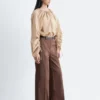 Pantalon en coton à plis marqués