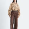 Pantalon en coton à plis marqués
