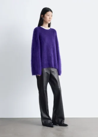 Pantalon en cuir évasé